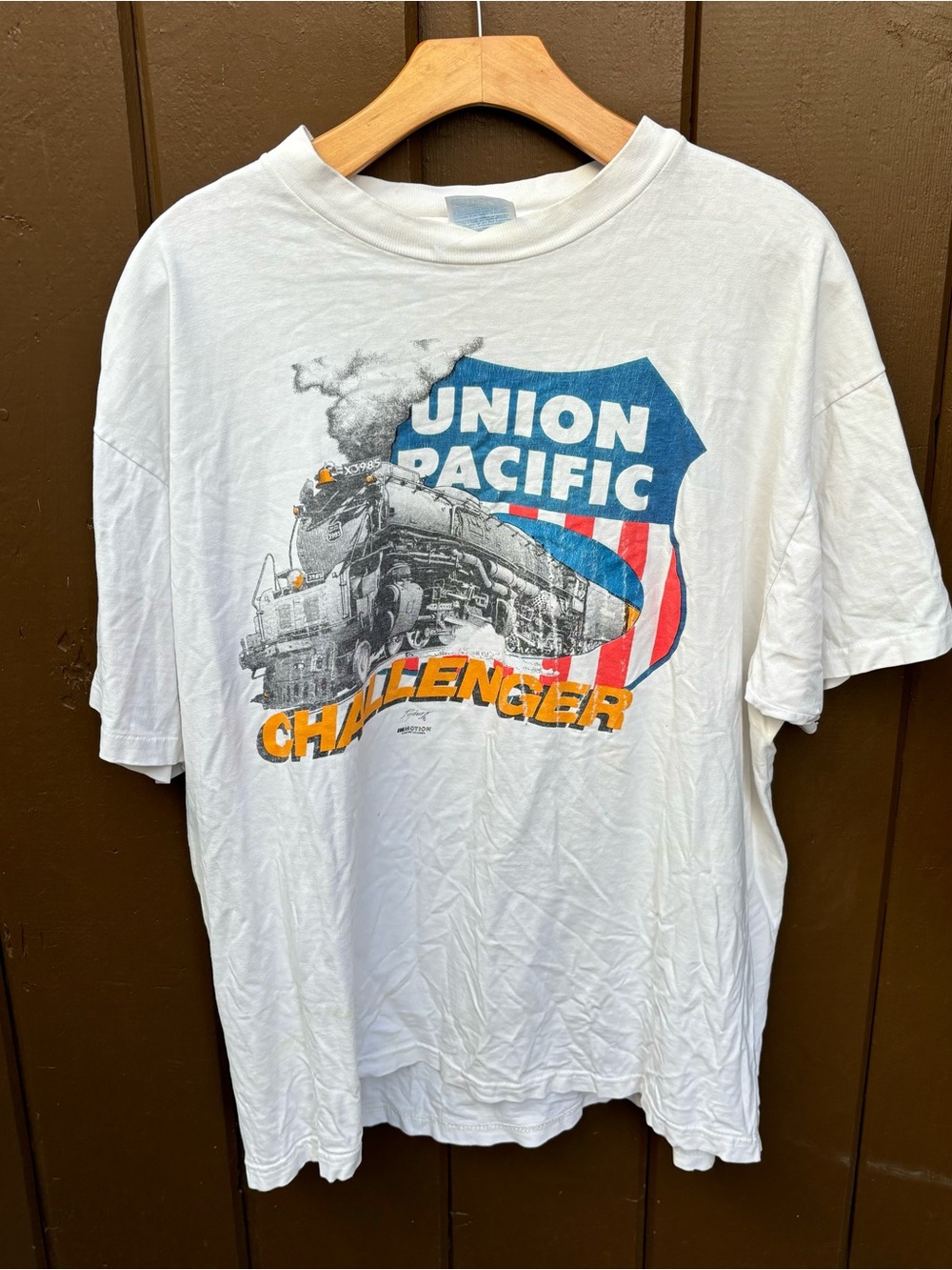 Vintage Union Pacific Challenger Train Locomotive Rail Road T Shirt XL Mens 90s
